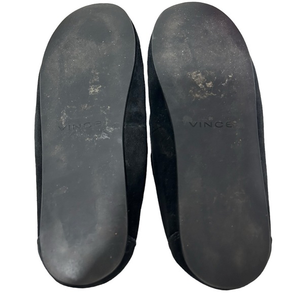 VINCE mens Gomez black suede faux fur lined slip on loafers | SZ 10 - Picture 6 of 10